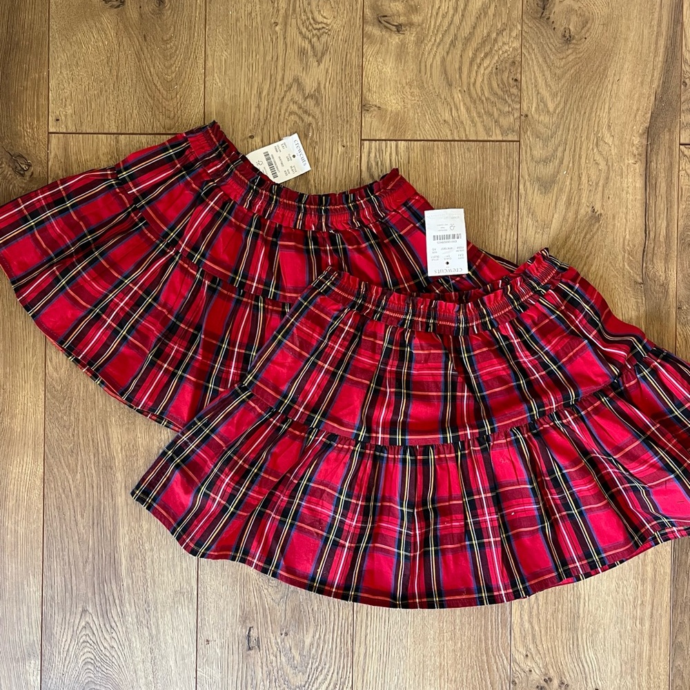 NWT J. Crew Crewcuts holiday plaid skirt - sizes XXS (2-3) and XS (4-5)